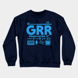 Vintage Grand Rapids GRR Airport Code Travel Day Retro Travel Tag Michigan Crewneck Sweatshirt